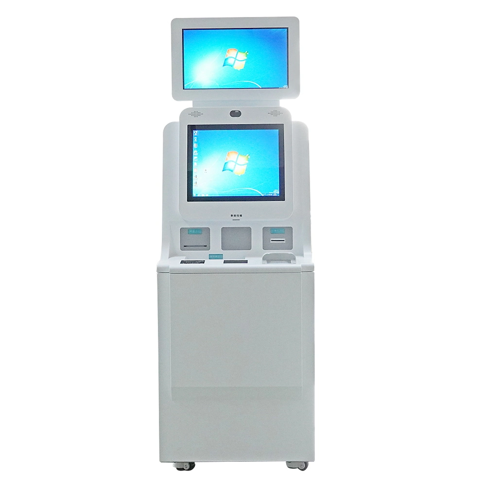 Double Screen Hospital Kiosk Supporting Social Security Card Reading
