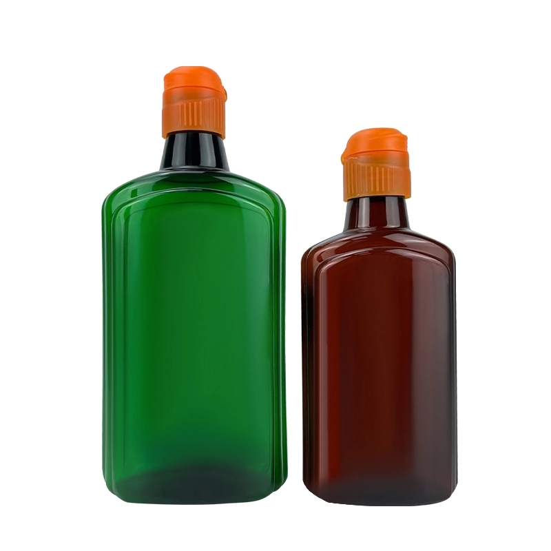 250ml 500ml Pet Container Cough Syrup Amber Liquid Oral Plastic Bottle with Cap Liquid Medicine Bottle