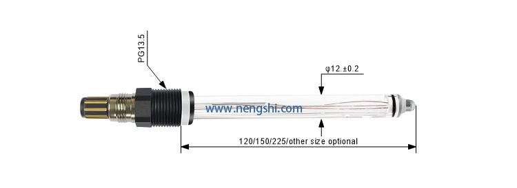 Online Industrial Glass pH Sensor for Pharmacy and Fermentation 0-14pH for pH Meter