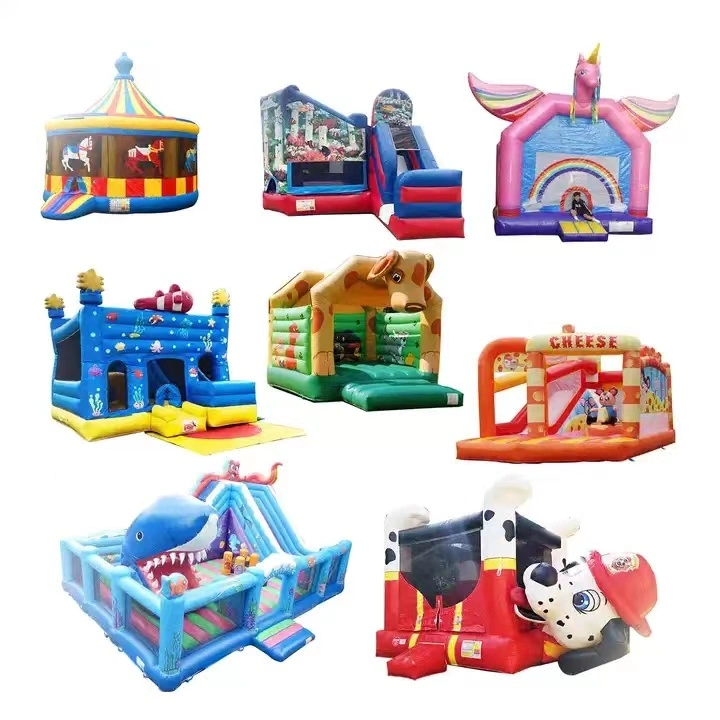  Petit château gonflable en forme de carrousel pour enfants 