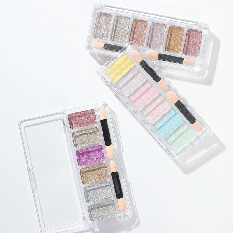 Échantillons sans usine Palette de poudre à ongles miroir métallique 6 couleurs Pour Nail