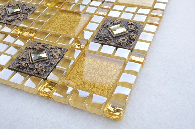 American Style Sound Insulation Gold Color Exquisitely Made Mosaic