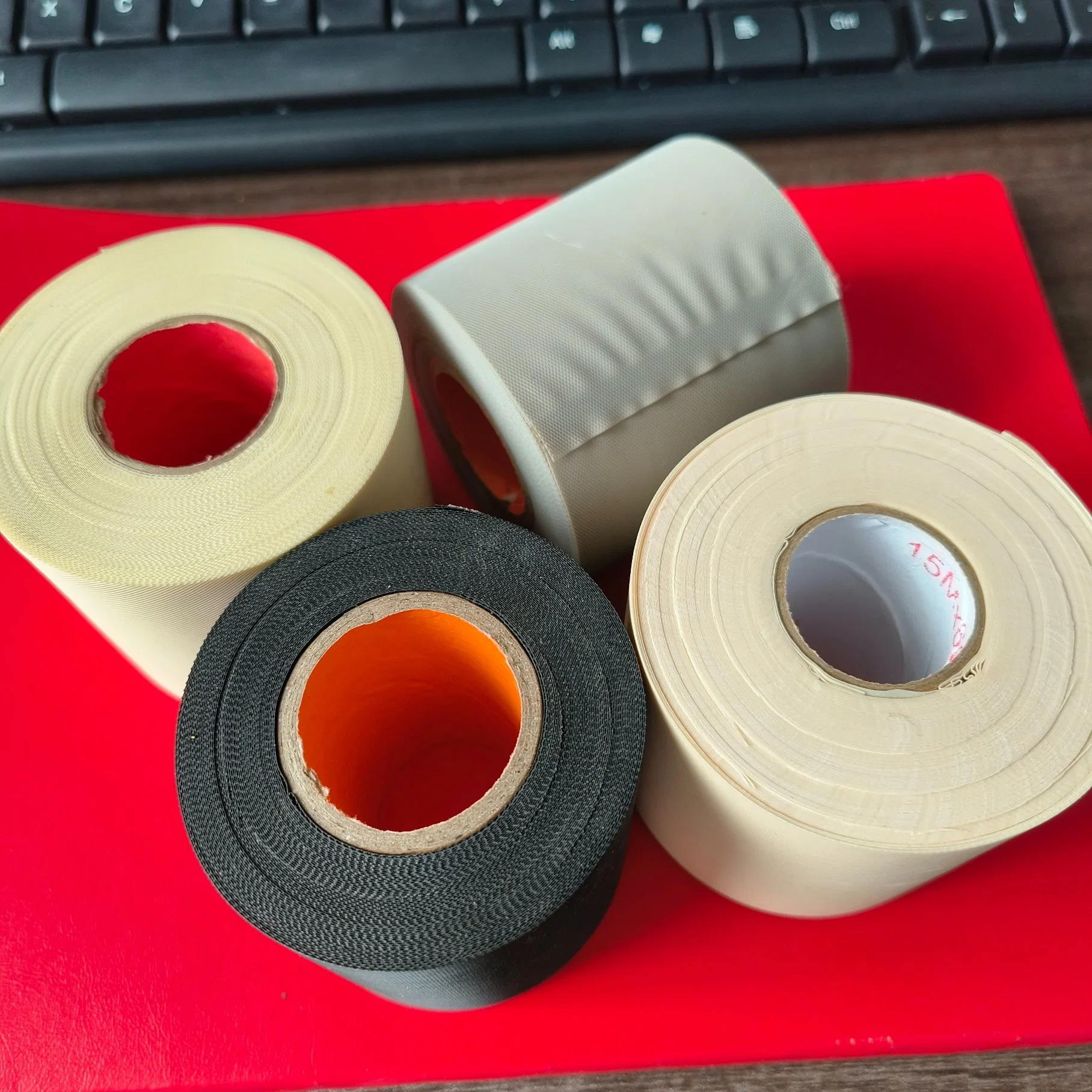 Good Price Non Adhesive PVC Air Conditioner Protect Wrapping Tape PVC Non Adhesive Tape Roll White, Grey