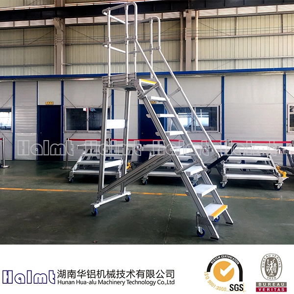 La plataforma de aluminio Industrial escaleras con barandillas
