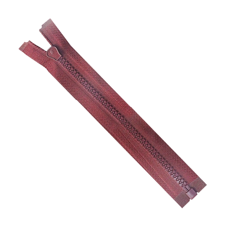 #5 Plastic Open End Pipa Slider Dark Red Color Zipper