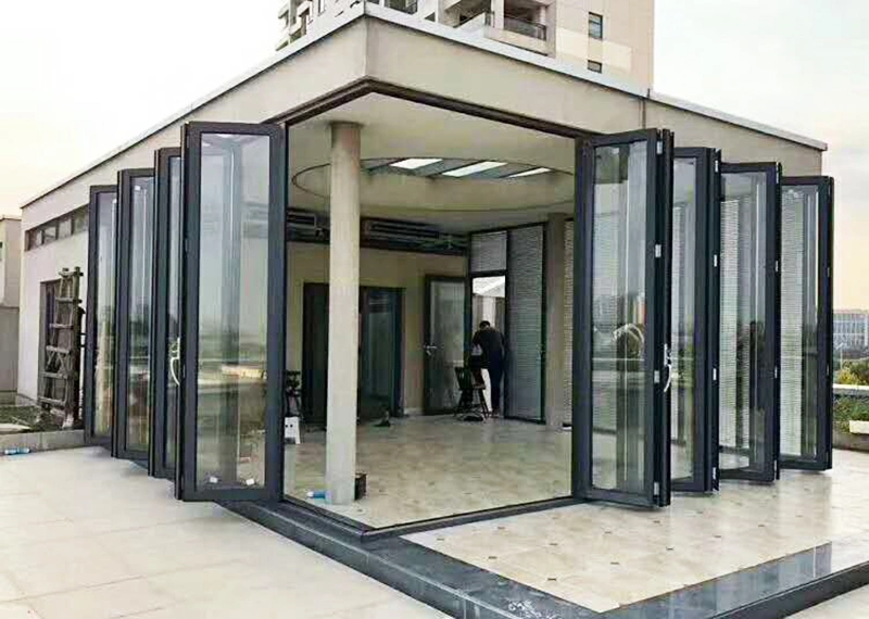 Wholesale/Supplier Price House Balcony Entrance Used French Aluminum Bi Folding Patio Tempered Glass Door Modern Design Aluminium Glass Panel Partition Fold Doors