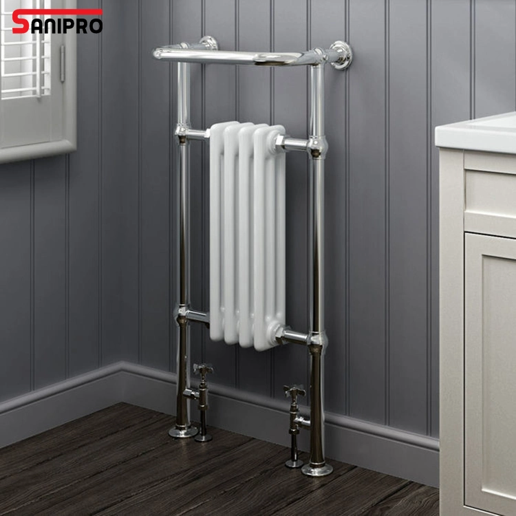 Sanipro Traditional Floor Mounted Heated Towel Rail Bathroom Radiators Central Heating Towel Warmer