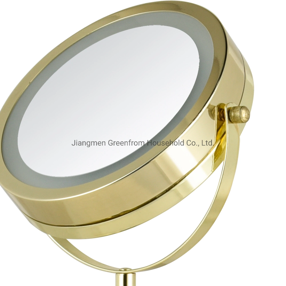 Greenfrom 7 pulgadas LED chapado en oro de espejo de mesa