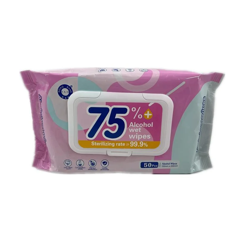 OEM Disposable Nonwoven Soft Cleaning Alcohol Wet Wipes for Personal Hygiene