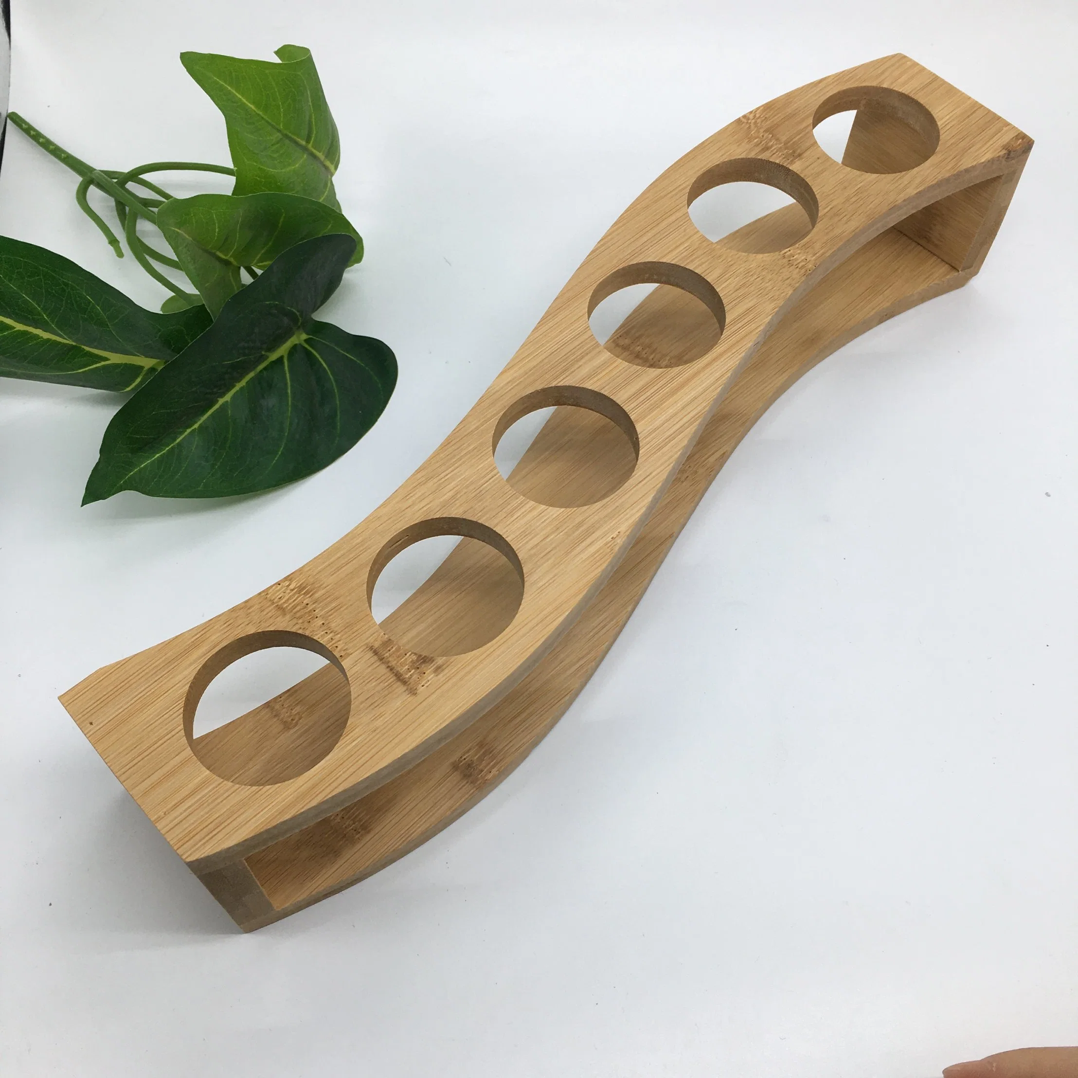 6 Tequila Vodka Shot Glass with Bamboo Wooden Holder