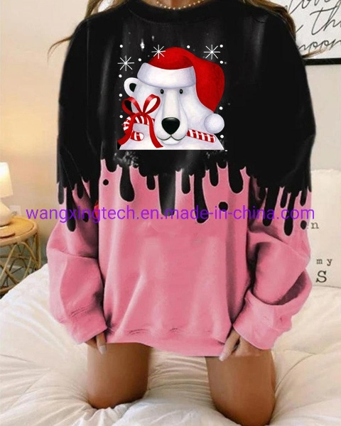 2022 Christmas New Autumn and Winter 3D Digital Printing Round Neck Loose Long-Sleeved Urban Casual Pullover Sweater