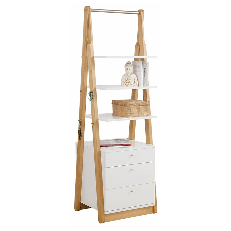 Mobiliário criativo tipo tripé estante de madeira com um armário