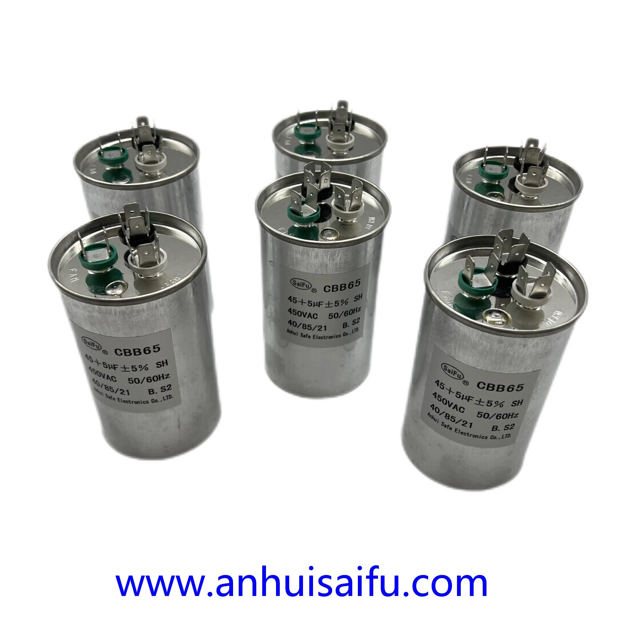 45+5UF 45/5 Mfd ± 6% 370V/440V Cbb65 Dual Circular Run Start Capacitor para AC Motor a trabalhar ou de arranque do ventilador ou o condensador em Linha Reta