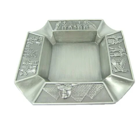 Metal Pewter Totem Pole Design Ashtray