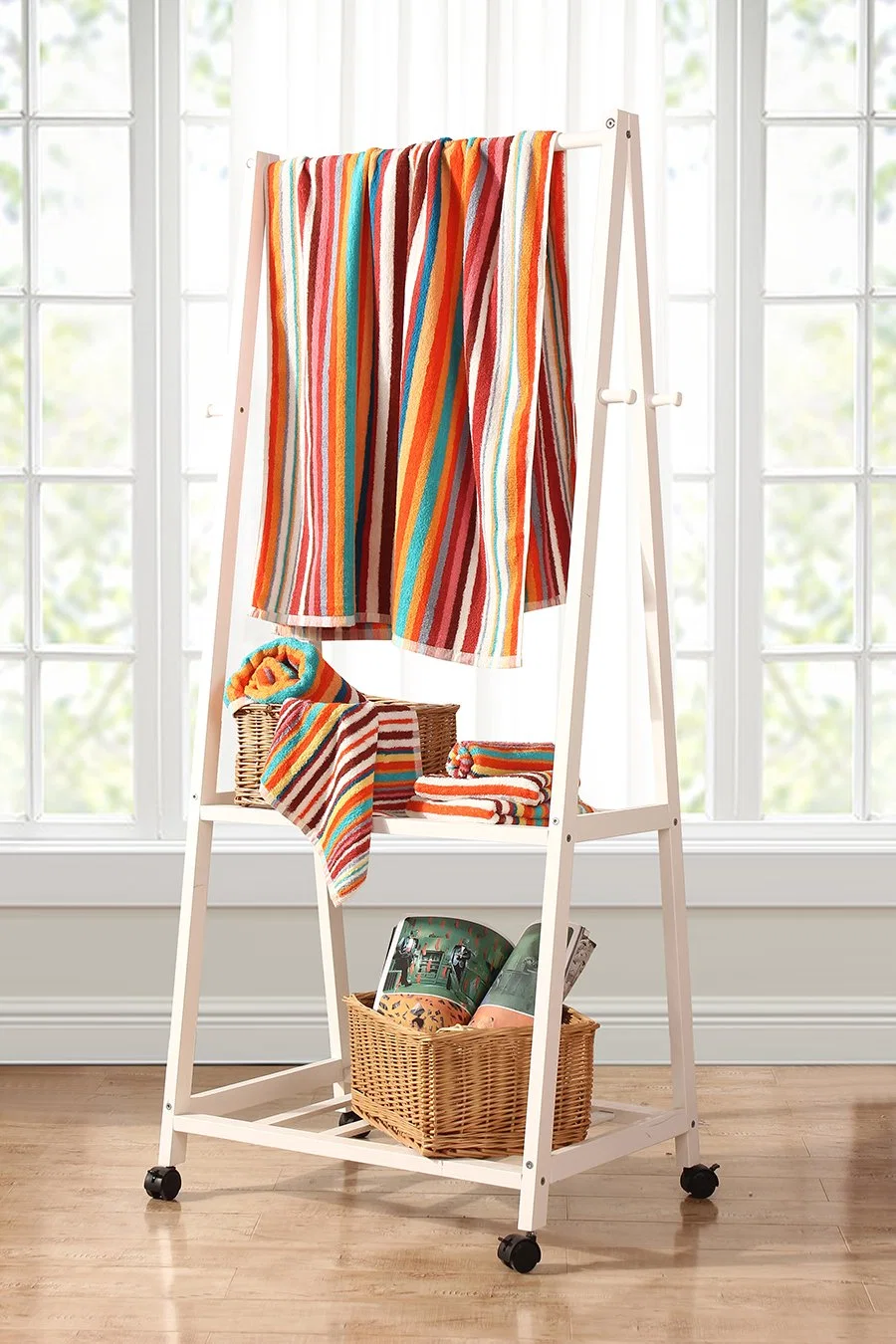 Hot Sale 100% Cotton Yarn Dyed Stripe Design Bath Towel Set