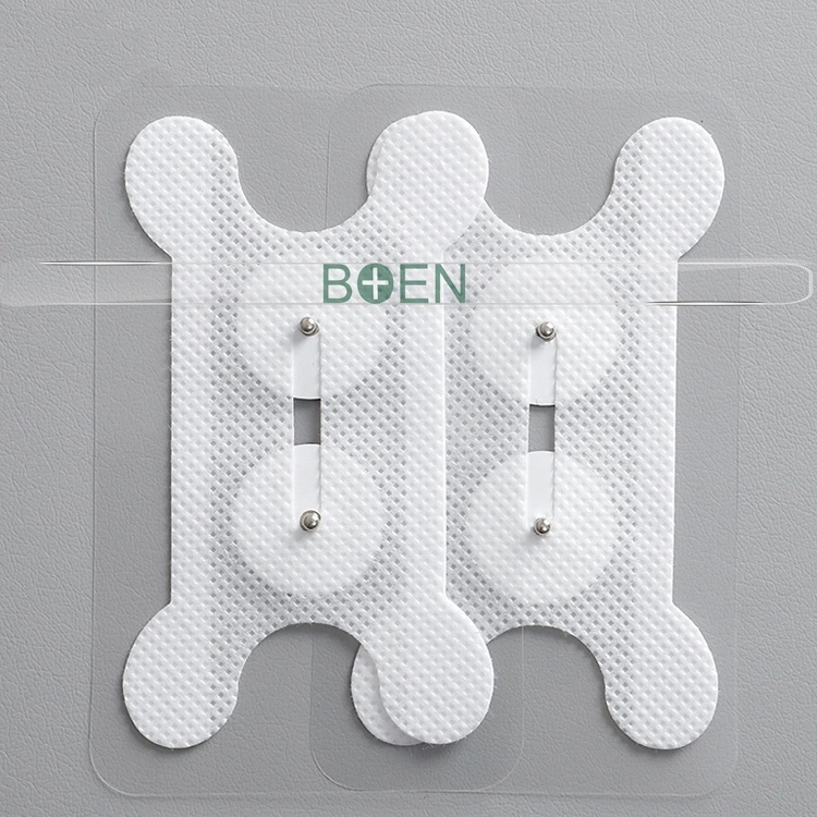 Snap Type Reusable 85*50mm Non Woven Swallowing Electrodes Tens Pad