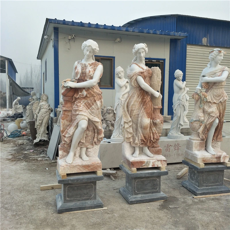 Garden Marble Carvings Four Season Stone Figure Sculpture with 15% off