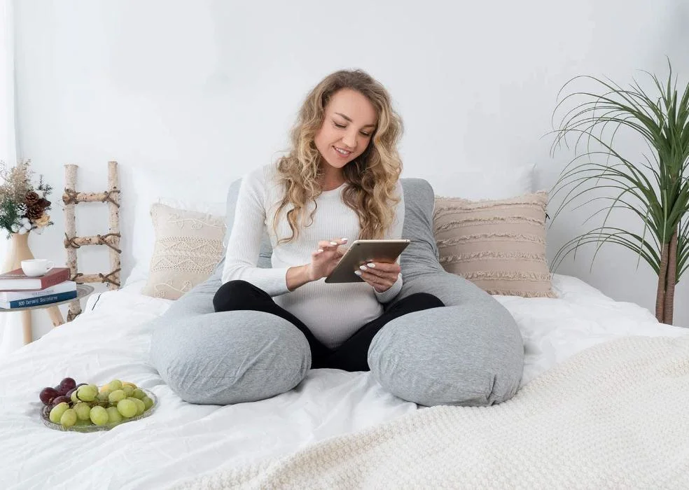 Almohada de embarazo almohada de cuerpo entero en forma de U para mujeres embarazadas Y durmiendo