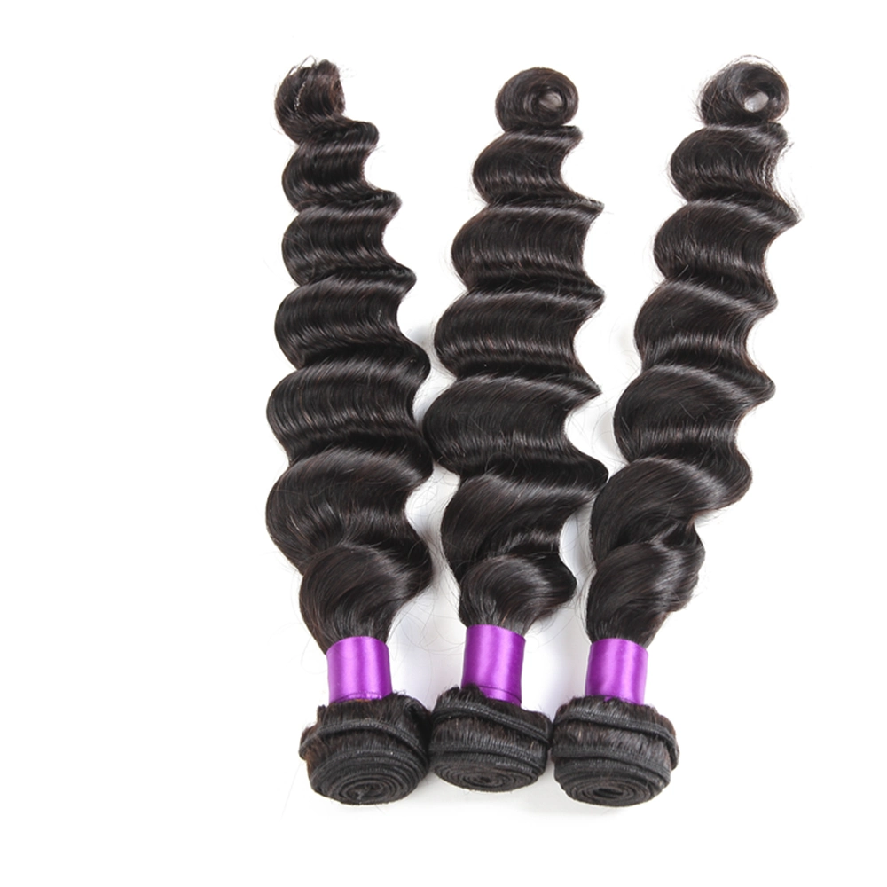 Kbeth Women New Fashion Machine Double Weft Weaving Loose Wave Bundles Real 100% Human Hair for Fashion Show