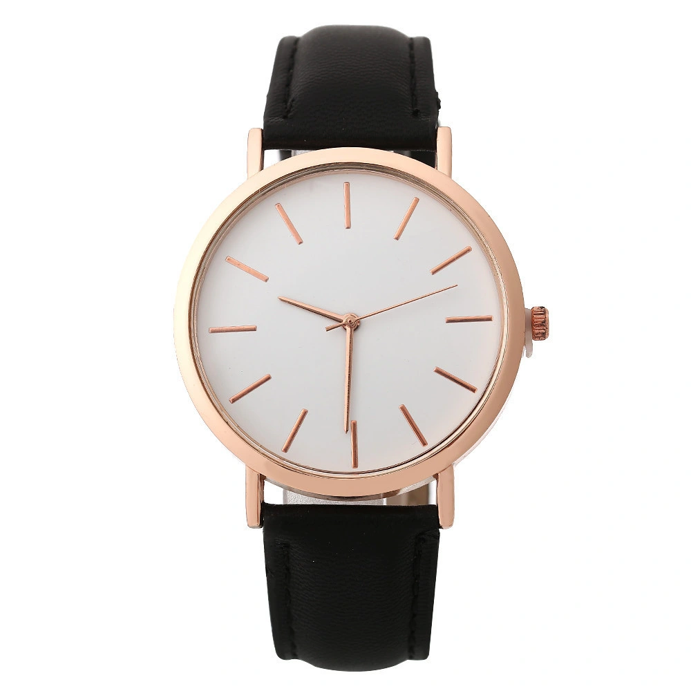 Elegant Wholesale/Supplier Date Function Leather Strap Steel Wood Simple Watch