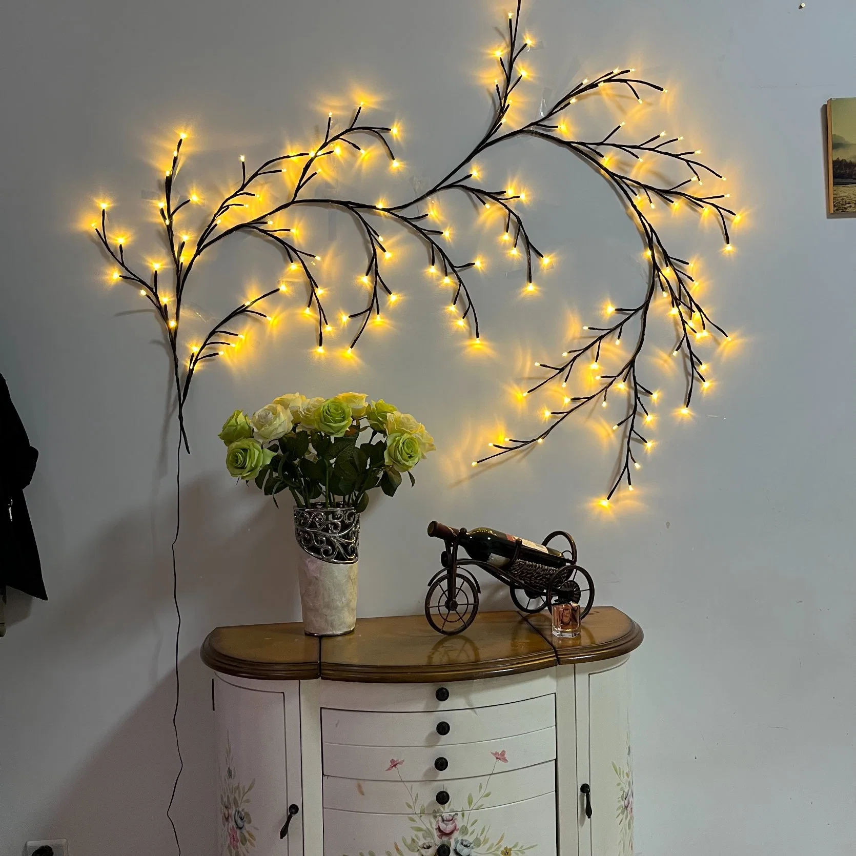 USB Powered Mini Ball Vines Rattan Tree Branch LED String Light for Halloween Decoration