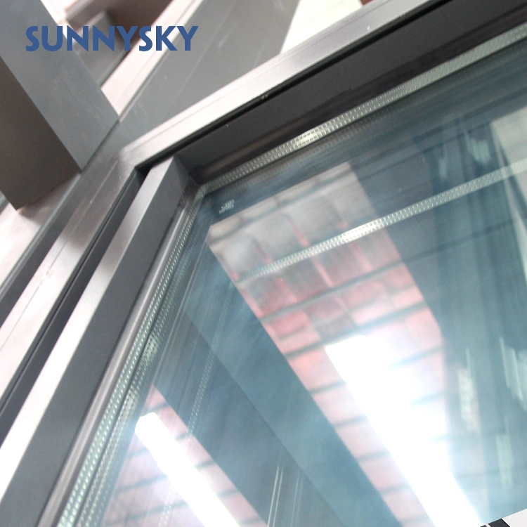 Factory Direct Slim Frame Frameless Aluminum Exterior Tempered Glass Standard Size Double Sliding Doors