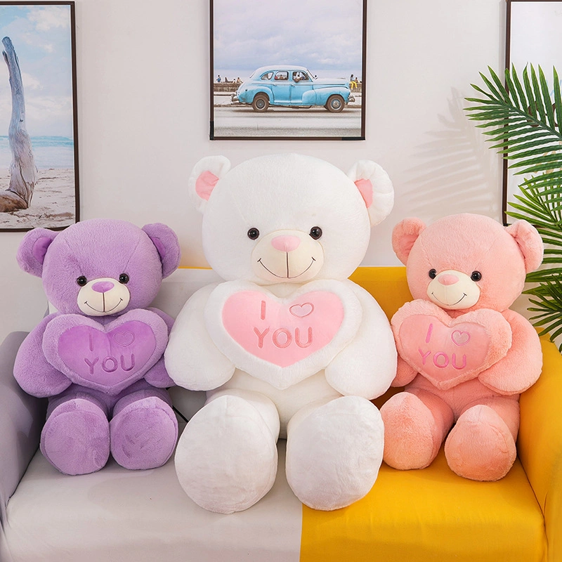 Wholesale Kids Toy 75cm Soft Stuffed Plush Teddy Bear with Embroidery Heart