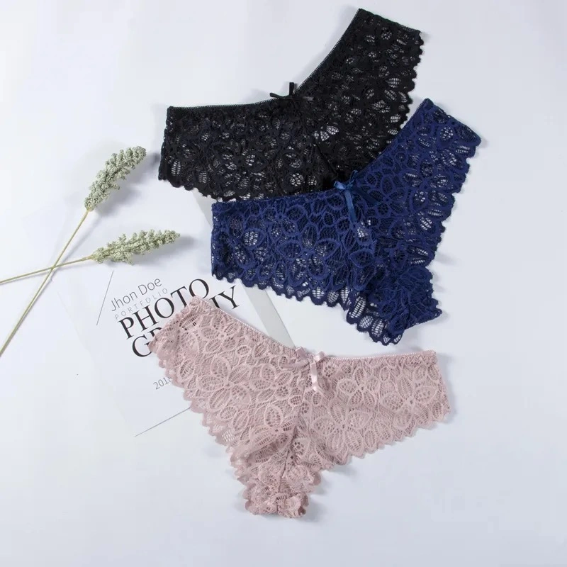 Christmas Gift Sexy Embroidered Lingerie Suit Erotic See Through Pants and Garter Sexy Lace Bra Underwear Sex Product for Women