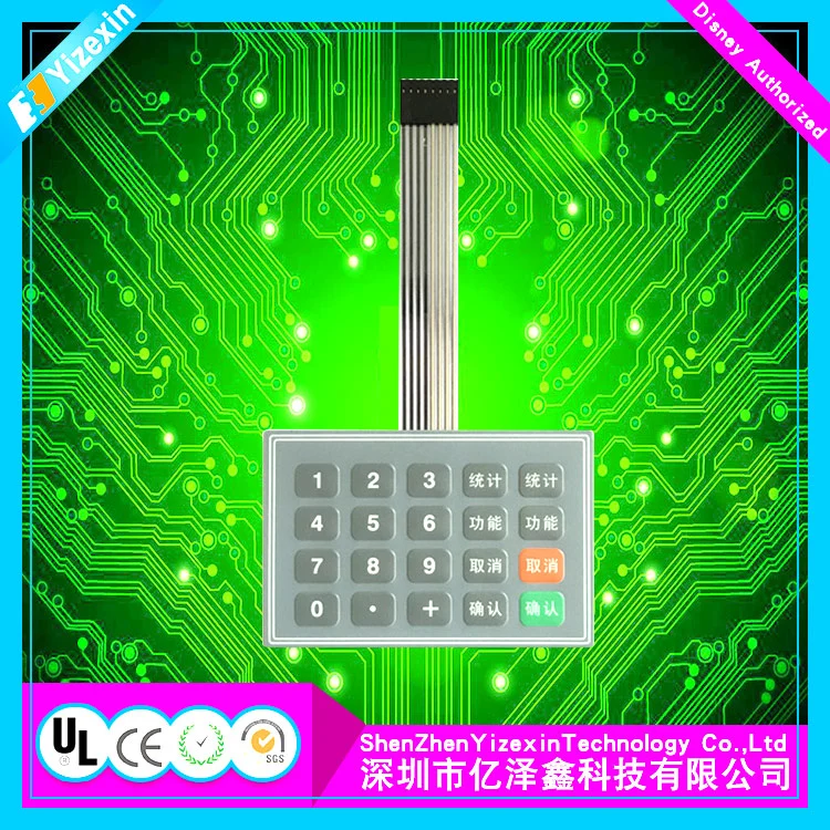 High quality/High cost performance  with Gradient Color Custom Membrane Switch with OEM FPC