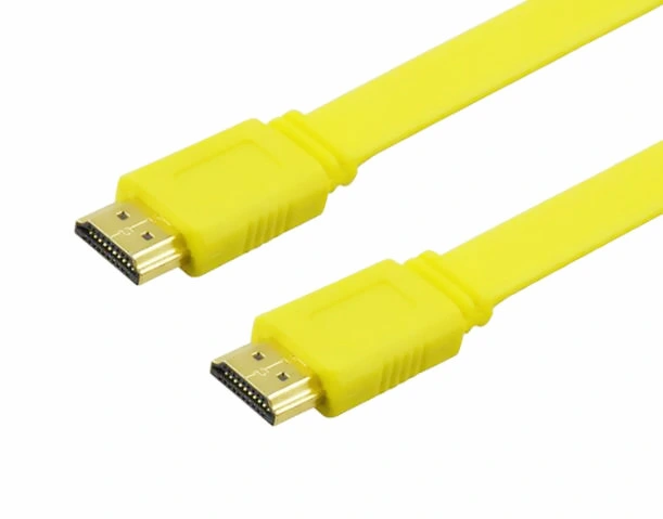 1.5m Gold Plated Male to Male HD Flat HD Charge Data Cable for TV