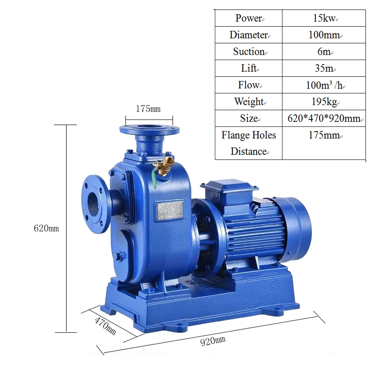 Jet100 Bomba de cebado automático de la cabeza alta bomba de agua eléctrica (0,75 KW/1CV)