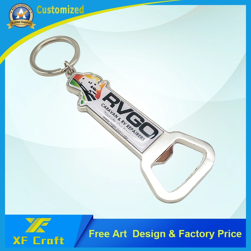 High quality/High cost performance  Multifunctional Stainless Steel Custom Printed Logo Metal Keyring Personalized Beer Bottle Opener Keychain Gift