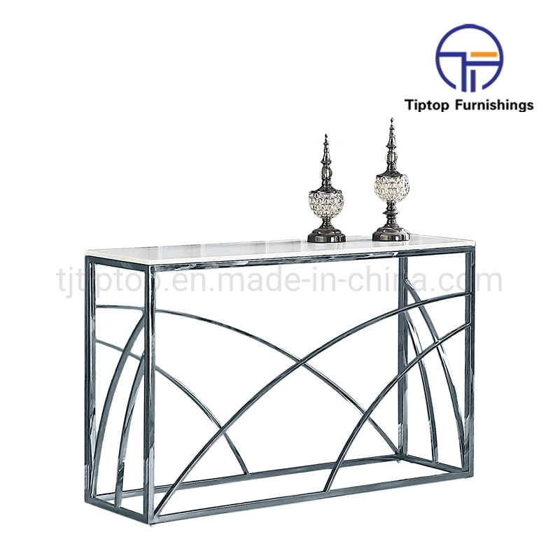 Popular Design Table Stainless Steel Console Table Tempered Glass Console Table Furniture