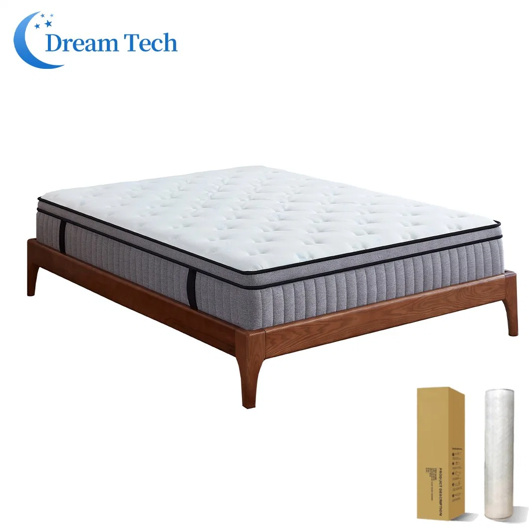 Family Bedroom Furniture Luxury Modern Queen King Size Bed Pocket Spring Mattress