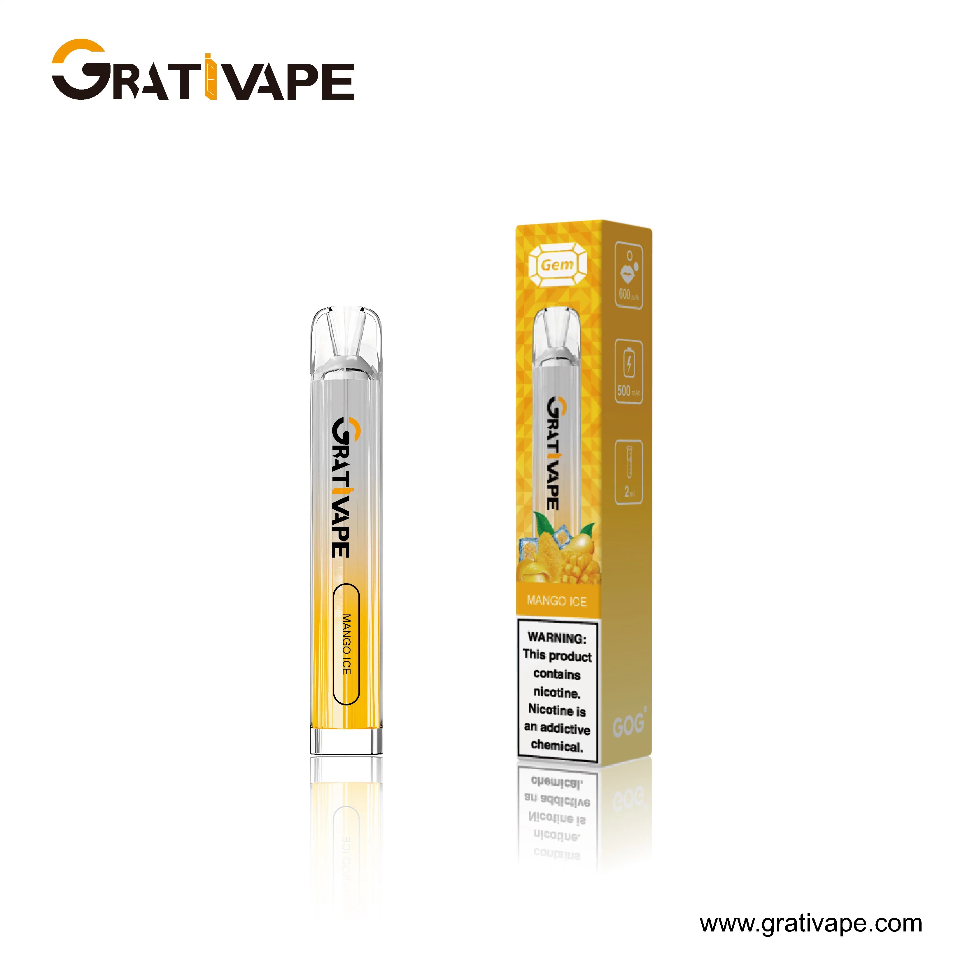 Gem 2 мл одноразовые Vape перо 600 Puffs изысканный жизни с Gem Vape