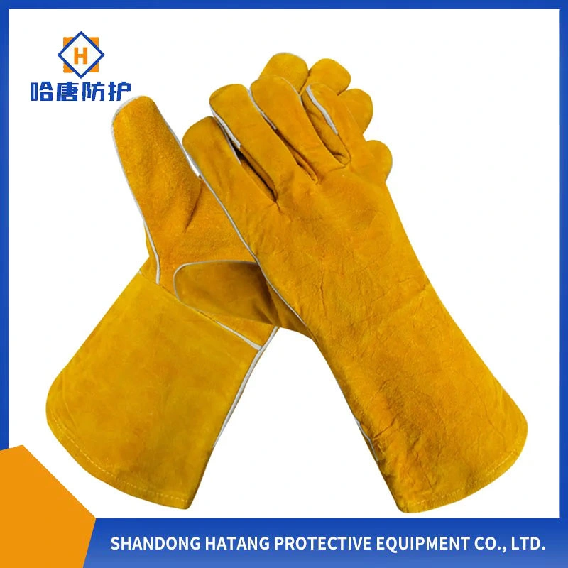 Premium Side Split Cowhide Stick Welding Glove Welding Cow Leather Glove 14 Inches Welding Glove TIG