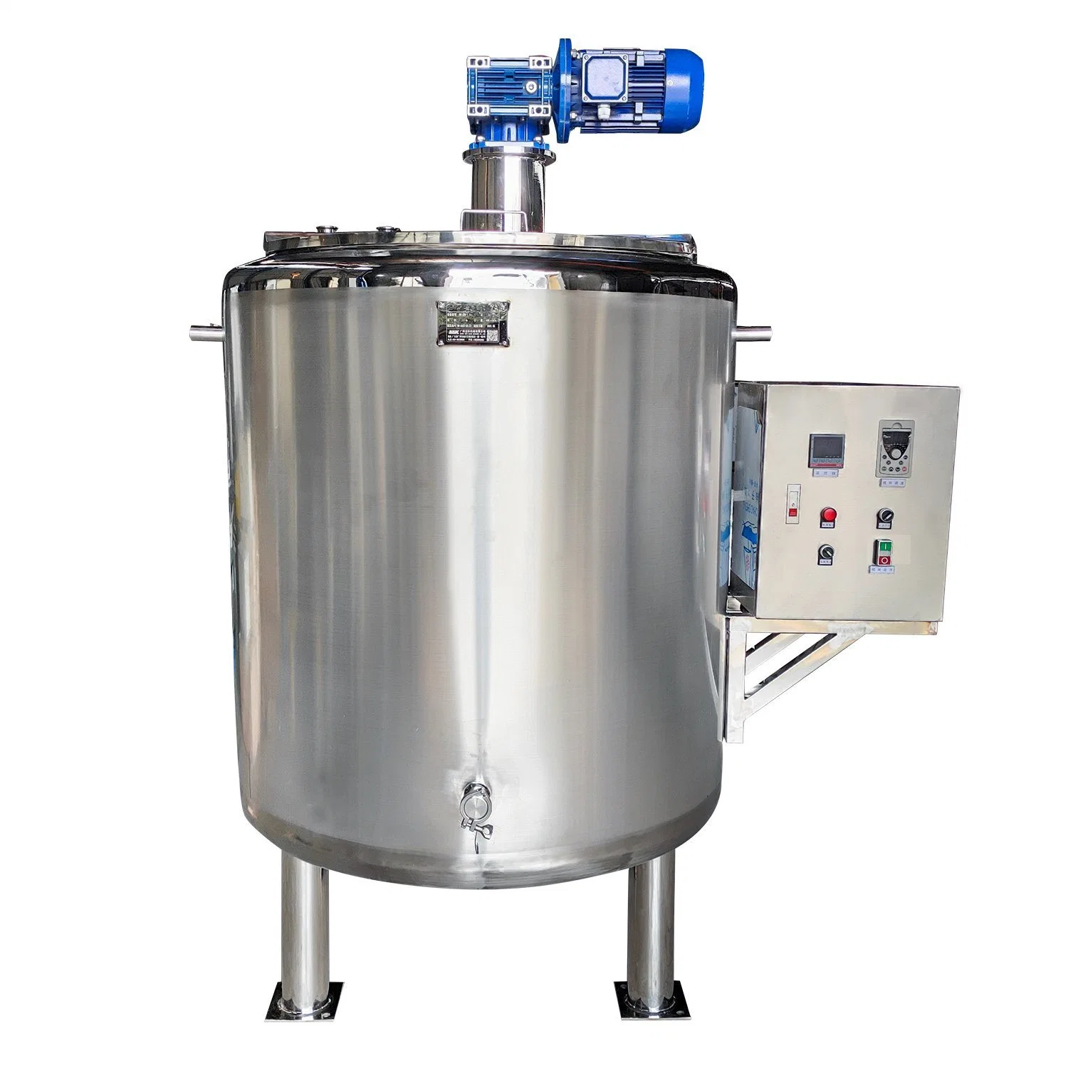 Sanitary Juice Beverage Milk Gas Heating Open Top SUS304 Stainless Steel Mixing Tank