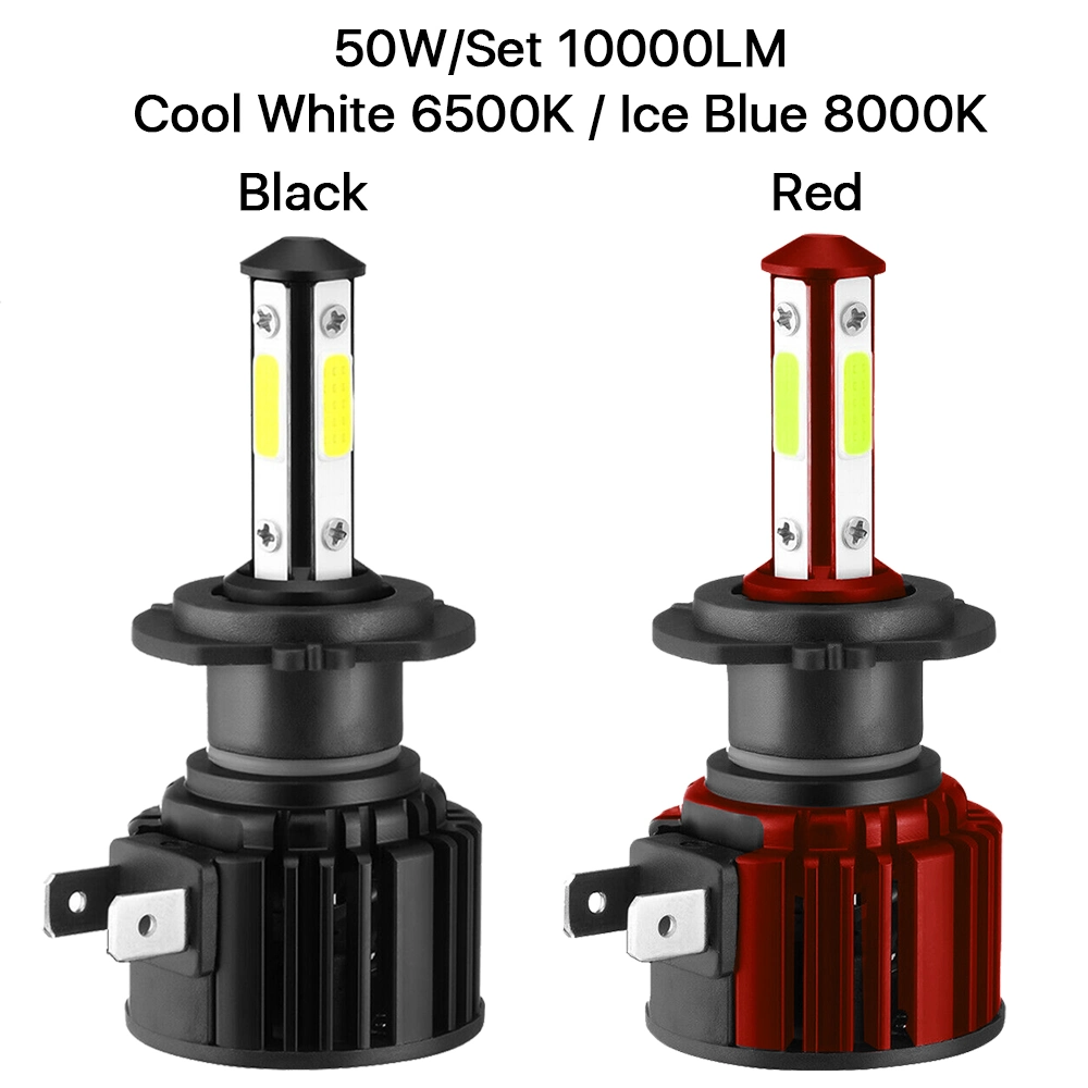 سيارة بالجملة 4 جوانب مصباح LED المصباح الأمامي S8 6000K 8000lm مصباح LED الأمامي H4 H7 H11 المصباح الأمامي العالي الطاقة