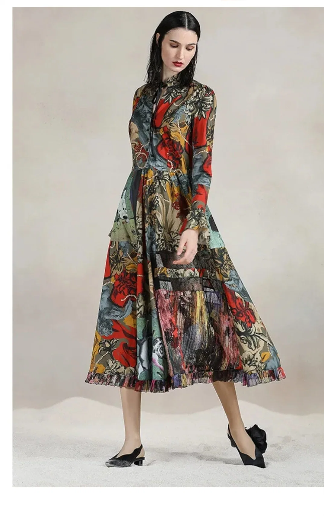 Spring 2021 Fashion New Women's Print and Flared Sleeves of Apparel