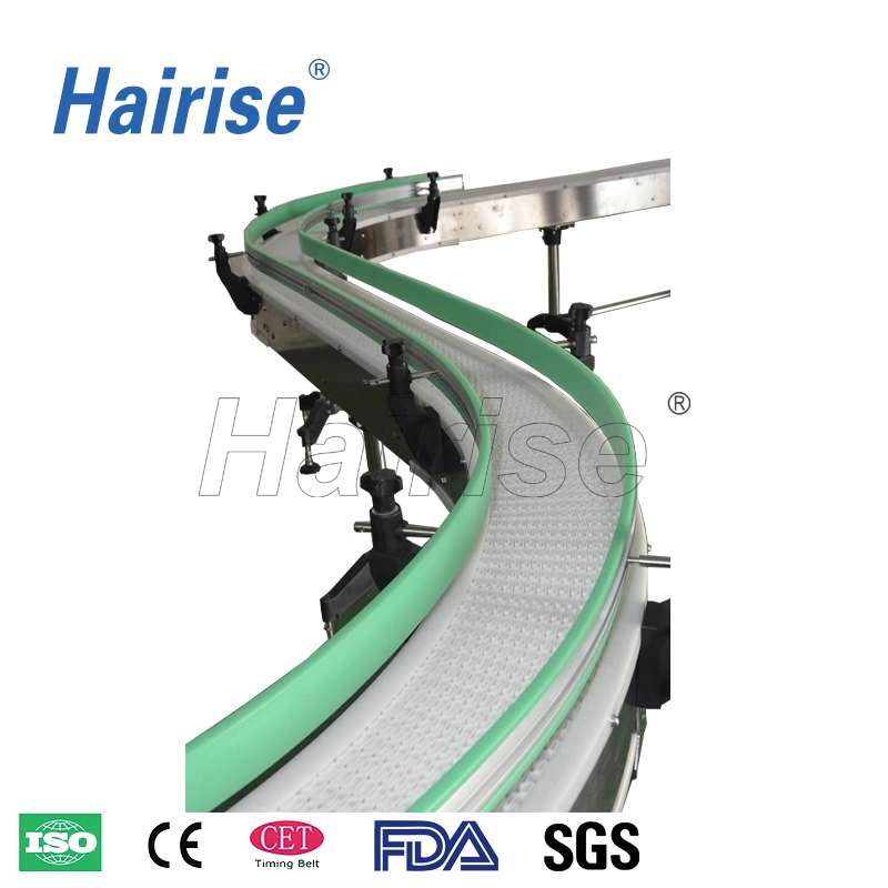 Hairise Turning Food Grade Modular Belt Conveyor System with ISO& CE &FDA Certificate