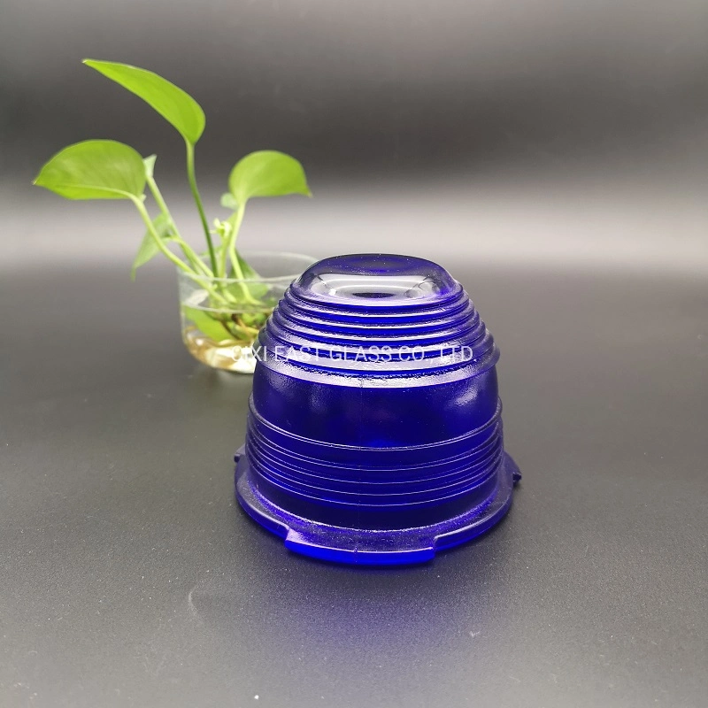 Chinese Factory Customized Borosilicate Glass Blue Color for Airport Signal Light