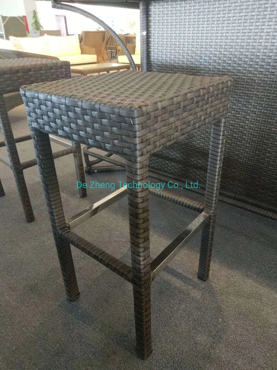 Leisure Luxury Metal High Bar Furniture Rattan Aluminum Garden Bar Table