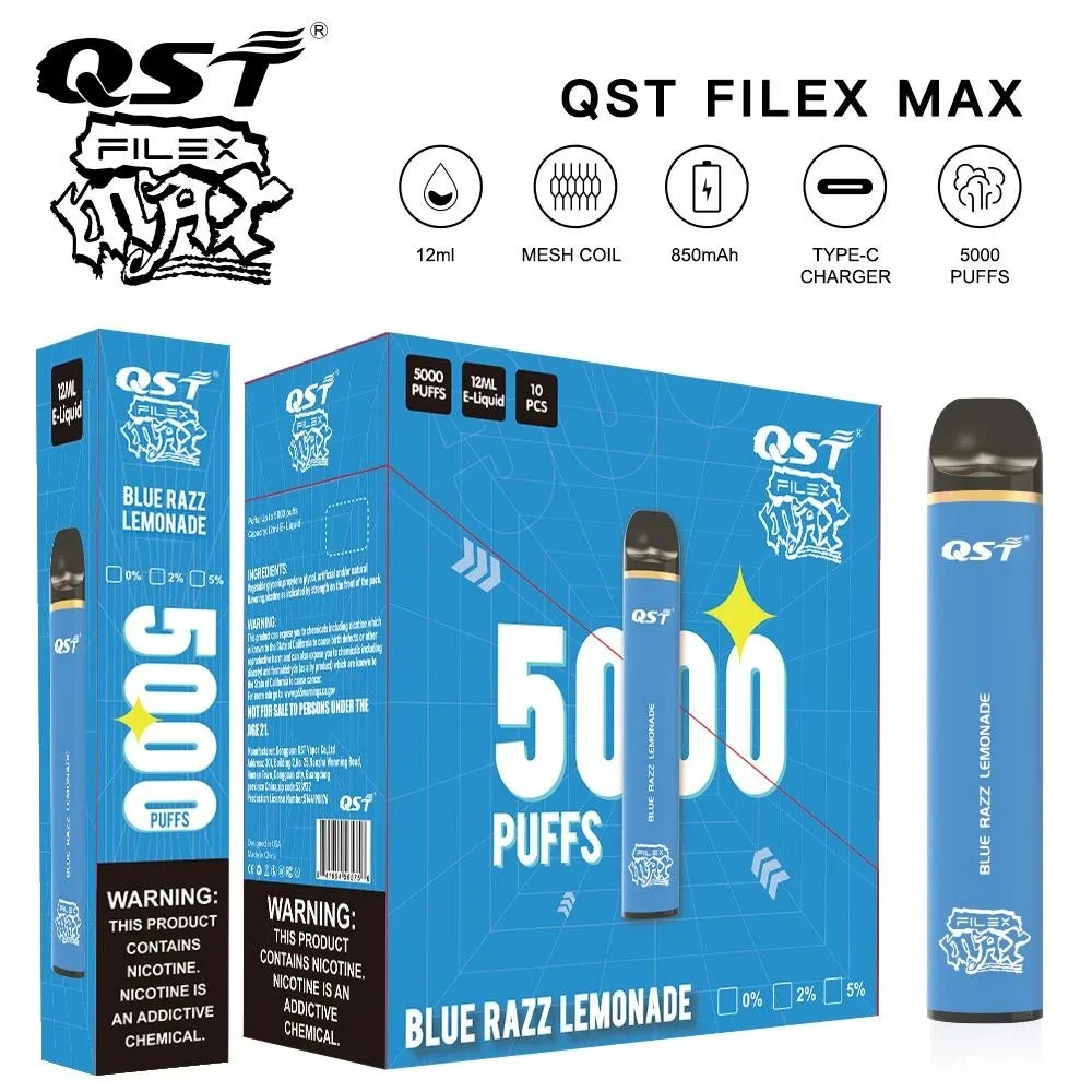 2023 Vente à chaud QST cigarette électronique à usage unique Origianl produit filex Max 5000 puffs en gros I Vape