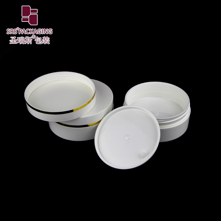 SRS 30ml 50ml 100ml 150ml 200ml 250ml 300ml Short Flat Double Wall PP Plastic Cream Jar for Hair Care Gel