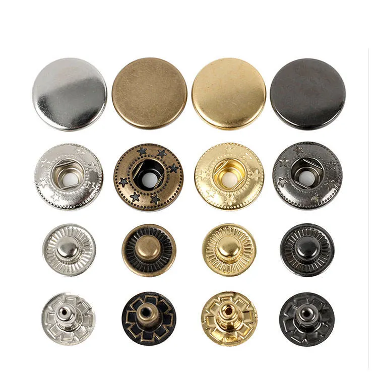 Custom Size Decorative Snap Button Metal Jean Button Accessories Brass Zinc Alloy Washable Durable Rivets Buttons for Clothing