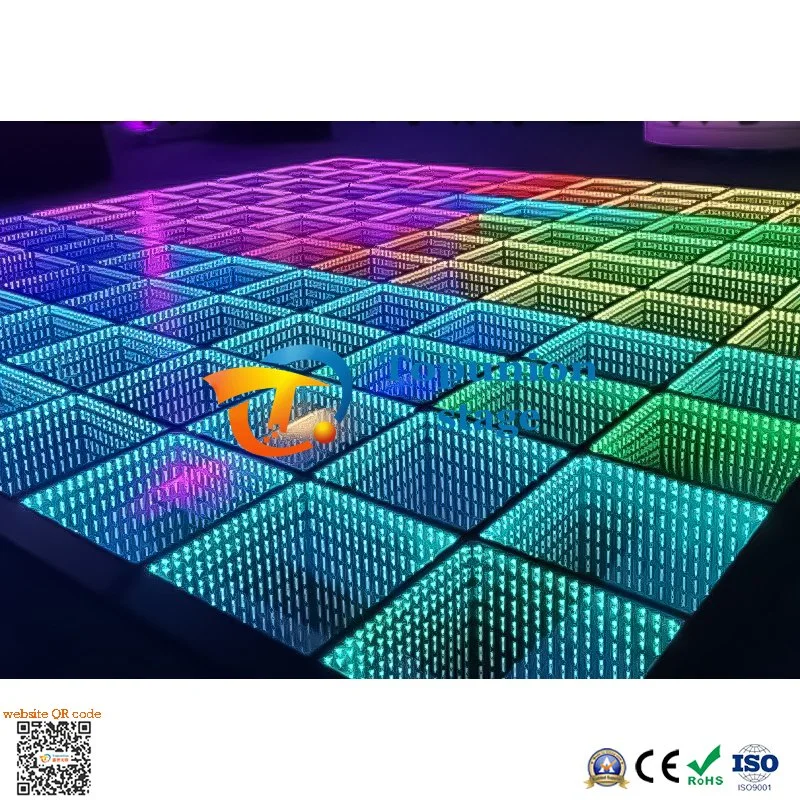 LED Floor Brick Factory Supply Lde Creative Stage Floor 3D Abyss Effect Mirror RGB Floor Lamp