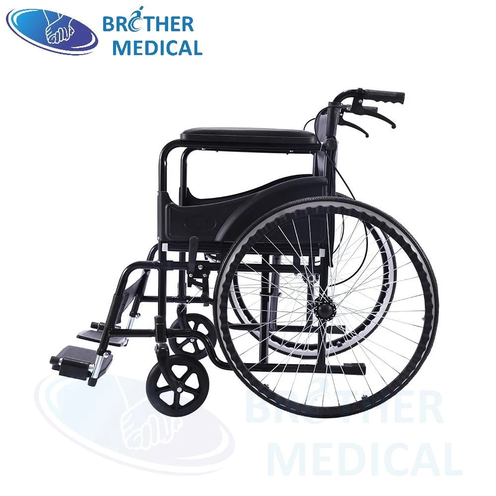 Nylon Foldable Wheelchair Steel Frame with Flip up Armrest