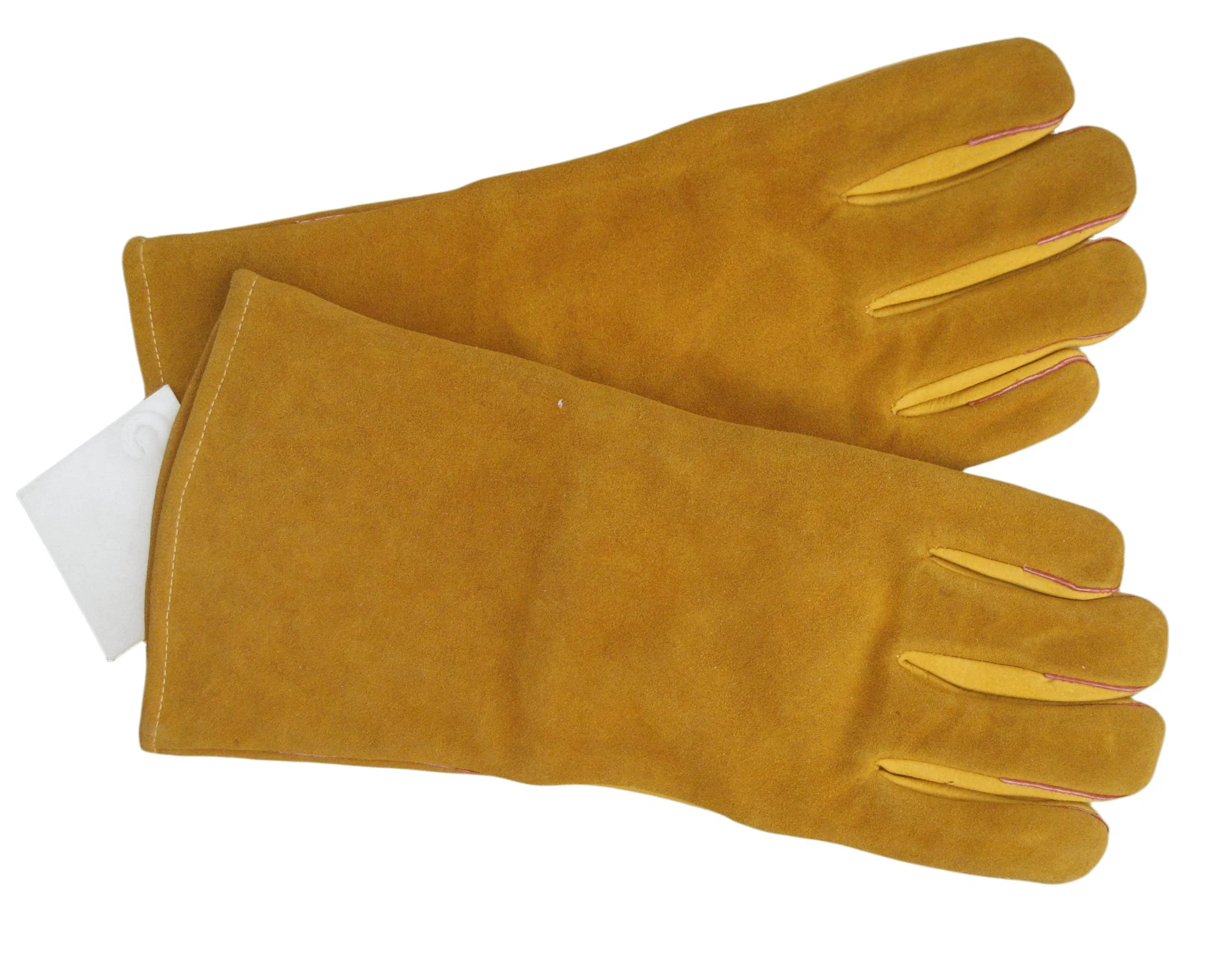 Yello cuir de vache grain paume dos fendu et soudure de manchette Gants de sécurité