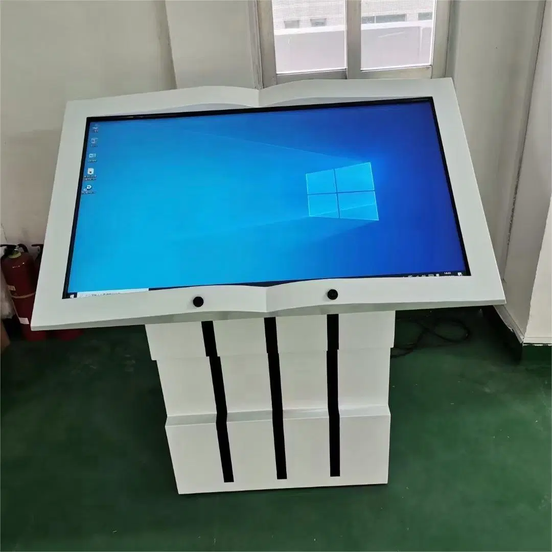 Book Deisign Floor Stands Display Broadcasting Screen Advertising Indoor Media Book Frame LCD Touch Kiosk