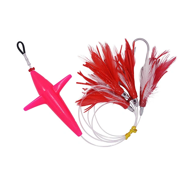 Fishing Teaser Trolling Lure Saltwater Fishing Lure Feather with Bird Daisy Chain Teaser with Bird Boat Fishing, Fishing Tackle